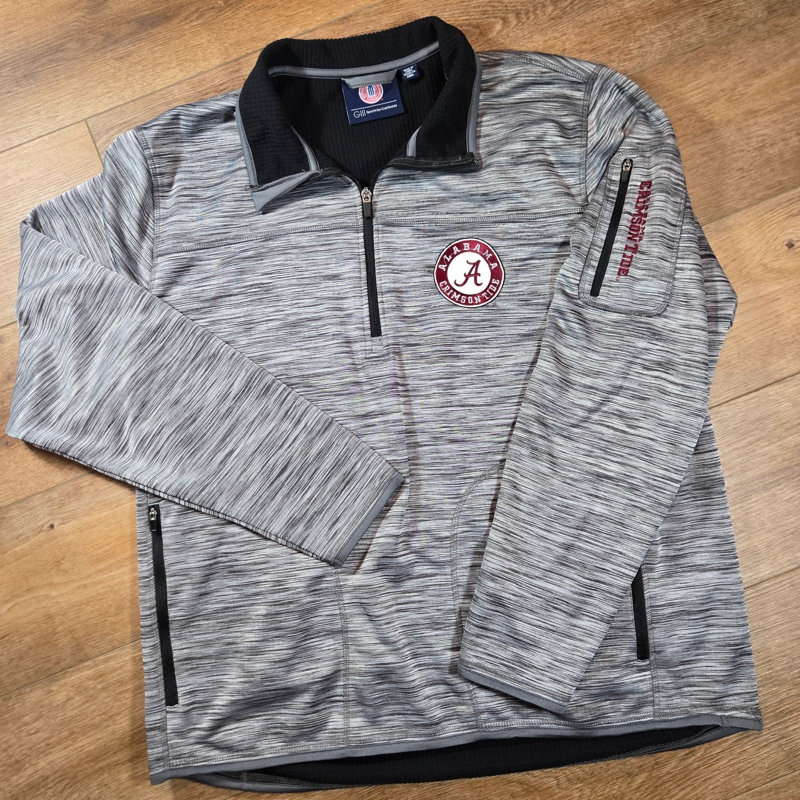 Alabama Crimson Tide Giii Carl Banks 1/4 Zip Fleece Xxl Gray Ncaa Football